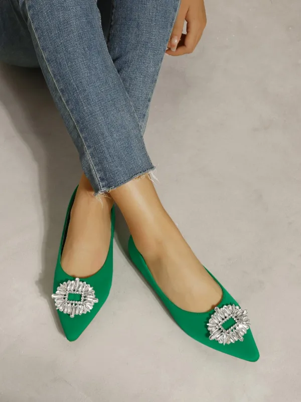Enkel Gul Casual Rhinestone Flate Damesko 2023 Spisse Damesko Hæler