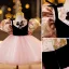 Chic / Beautiful Blushing Pink Short Birthday Flower Girl Dresses 2022 Ball Gown Scoop Neck Puffy Short Sleeve Bow Flower Girl Dresses