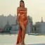 Sexy Summer Orange Evening Dresses 2022 Trumpet / Mermaid Off-The-Shoulder Sleeveless Backless Split Front Floor-Length / Long Evening Party Formal Dresses