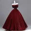 Elegante Burgunderrot Glanz Ballkleider 2026 Ballkleid Bandeau Ärmellos Rückenfreies Lange Festliche Kleider