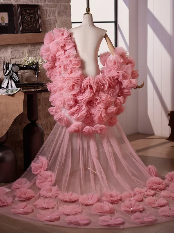 Bloemenfee Candy Roze Handgemaakt Appliques Gala sjaal 2026 Tule