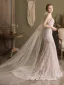 Modest / Simple White Glitter Sweep Train 2 m Wedding Veils 2025