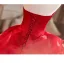 Fine Rød Gripende Ruffles Blomst Ballkjoler 2025 Ballkjole Kjæreste Uten Ermer Ryggløse Domstol Tog Ball Formelle Kjoler