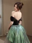 Charming Black Evening Dresses 2023 Trumpet / Mermaid Off-The-Shoulder Sleeveless Backless Floor-Length / Long Evening Party Formal Dresses