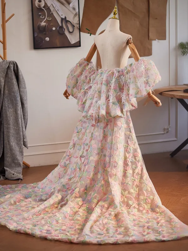 Fancy Rødmende Rosa Dusk Printing Ball sjal Tilbehør Tyll 2025