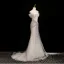 Charming Sparkly Silver Handmade  Beading Sequins Evening Dresses 2025 Trumpet / Mermaid Off-The-Shoulder Short Sleeve Backless Floor-Length / Long Evening Party Formal Dresses