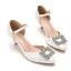 Chic / Beautiful White Rhinestone Wedding Shoes 2022 5 cm Stiletto Heels Pointed Toe Wedding High Heels