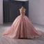 High End Charmant Lavendel Perlenstickerei Pailletten Ballkleider 2024 Ballkleid Bandeau Ärmellos Rückenfreies Sweep / Pinsel Zug Ball Festliche Kleider
