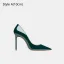 Sexy Dunkelgrün Abend Lackleder Pumps 2026 10 cm Stilettos Spitzschuh Hochhackige