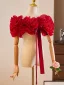 Chic / Beautiful White Handmade  Flower Prom Jackets & wraps shawl 2024