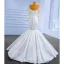 High-end White Pearl Lace Flower Wedding Dresses 2022 Ball Gown Off-The-Shoulder Long Sleeve Backless Floor-Length / Long Wedding