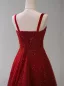 Bling Bling Burgundy Beading Sequins Evening Dresses 2026 A-Line / Princess Spaghetti Straps Sleeveless Backless Sweep Train