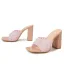 Transparent Sexy Rhinestone Blushing Pink Street Wear Womens Sandals 2022 10 cm Thick Heels Open / Peep Toe Sandals High Heels