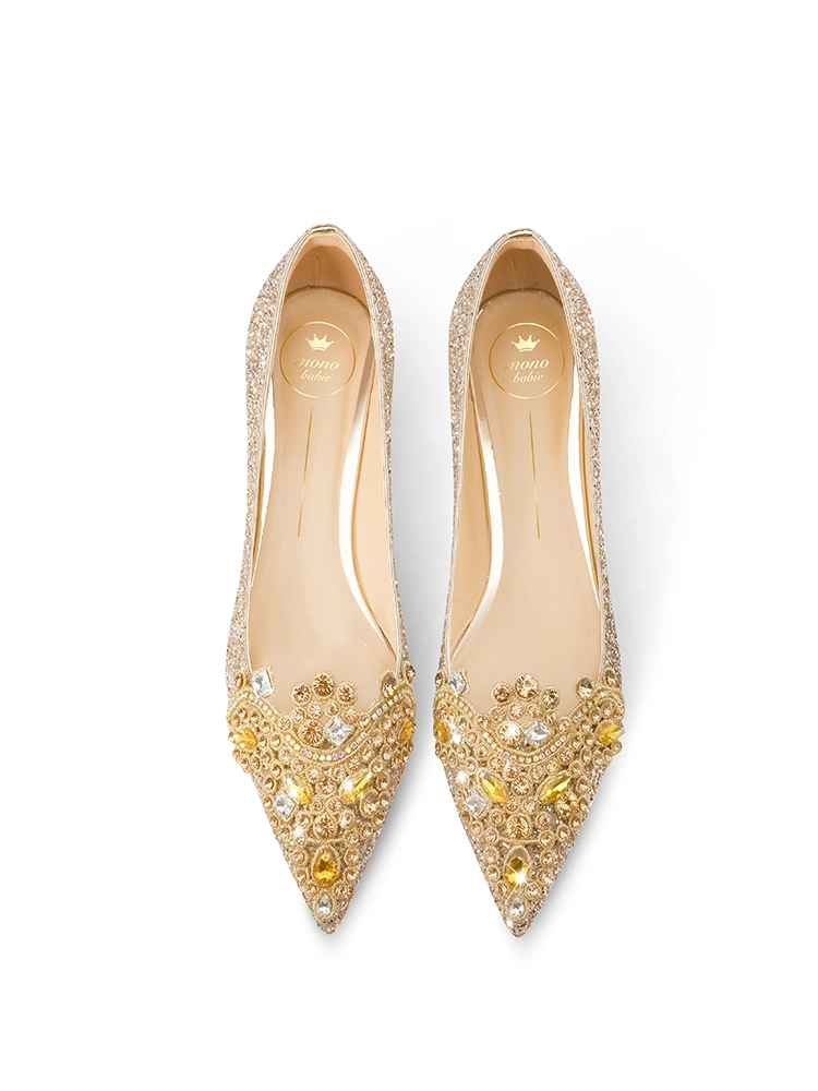 slim fit dress slacks Pjjuu Gold Wedding Bridal Mary Jane Pumps main image 0