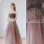 Chic / Beautiful Purple Rhinestone Sequins Prom Dresses 2022 A-Line / Princess Strapless Sleeveless Backless Floor-Length / Long Prom Formal Dresses