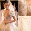 Luxury / Gorgeous Charming Beading Rhinestone Sequins White Wedding Dresses 2023 Ball Gown Scoop Neck Short Sleeve Backless Bow Royal Train Wedding