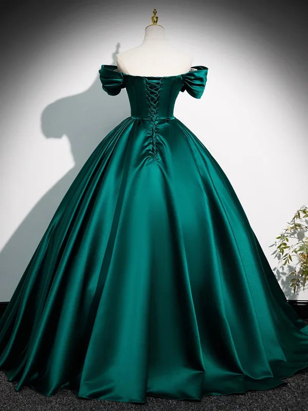 green bedazzled dress Maddox Strapless Sweetheart Royal Glitter Gown main image 0