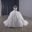 Haut de Gamme Blanche Volants en Cascade Robe De Mariée 2025 Robe Boule Bustier Sans Manches Dos Nu Chapel Train