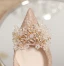 Charmant Champagner Glanz Strass Pailletten Brautschuhe 2023 8 cm Stilettos Spitzschuh Hochzeit Pumps Hochhackige