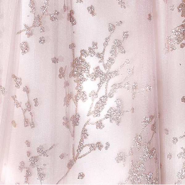 Elegant Blushing Pink Beading Sequins Prom Dresses 2022 Ball Gown Scoop Neck Sleeveless Backless Floor-Length / Long Formal Dresses