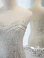Sexy Silber Pailletten Abendkleider 2023 Meerjungfrau Spaghettiträger Ärmellos Rückenfreies Lange Abend Festliche Kleider