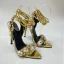 Sexy Gold Rhinestone Evening Party Womens Sandals 2022 Ankle Strap 11 cm Stiletto Heels Open / Peep Toe Sandals High Heels