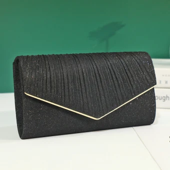 Sparkly Black Solid Color Sequins Evening Party Clutch Bags 2023