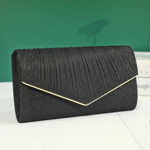 Glitzernden Schwarz Einfarbig Pailletten Abend Clutch Tasche 2023