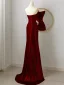 Sparkly Burgundy Sequins Evening Dresses 2024 Trumpet / Mermaid Strapless Sleeveless Backless Evening Party Floor-Length / Long Formal Dresses