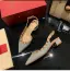 Charming Pool Blue Rivet Evening Party Womens Sandals 2022 Leather 3 cm Low Heel Thick Heels Pointed Toe Womens Shoes