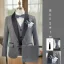 Grey 6-piece Long Sleeve Wedding Boys Wedding Suits 2024 Body Jewellery Coat Pants Shirt Tie Vest