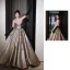 Fashion Gold Appliques Glitter Prom Dresses 2025 Ball Gown Strapless Sleeveless Backless Floor-Length / Long Prom Formal Dresses