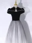 Chinese style Black Pearl Floor-Length / Long Formal Dresses 2024 A-Line / Princess High Neck Cap Sleeves Prom Prom Dresses