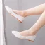 Chic / Belle Blanche Perle En Dentelle Fleur Plate Chaussure De Mariée 2022 Mariage Talons À Bout Pointu Chaussure De Mariée