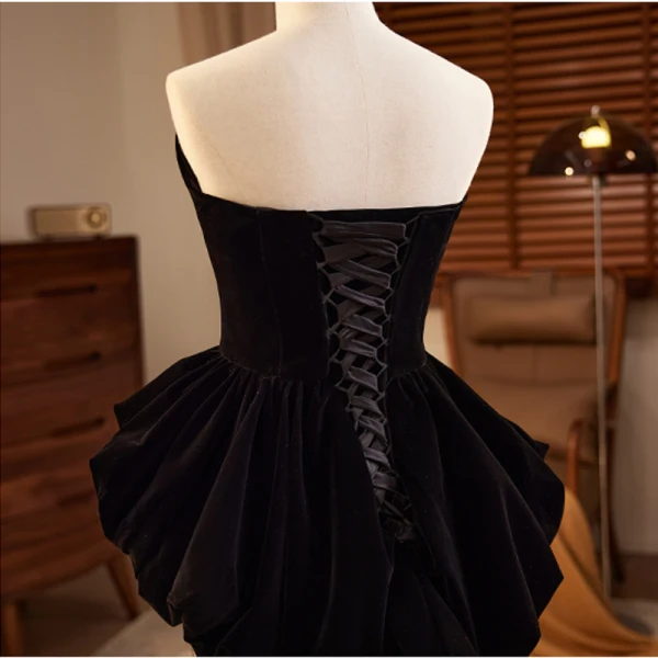 Sparkly Black Sequins Evening Dresses 2023 Trumpet / Mermaid Strapless Sleeveless Backless Floor-Length / Long Evening Party Formal Dresses