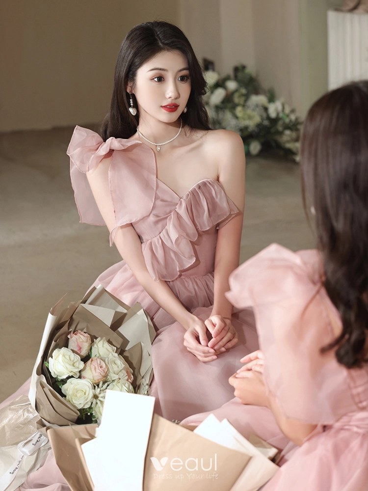 Sheath/Column V-Neck Off-the-Shoulder Sleeveless Floor-Length  Long Prom Dresses with Split Side Applique