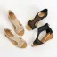 Fashion Summer Gold Rhinestone Casual Womens Sandals 2022 T-Strap 5 cm Wedges Open / Peep Toe Sandals