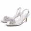 Charming White Rhinestone Bow Evening Party Womens Sandals 2026 6 cm Stiletto Heels Pointed Toe Sandals High Heels