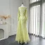 High-end Pool Blue Handmade  Beading Lace Flower Prom Dresses 2024 Trumpet / Mermaid Scoop Neck Long Sleeve Floor-Length / Long Prom Formal Dresses