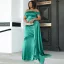 Chic / Belle Vert Citron Grande Taille Robe De Soirée 2022 Trompette / Sirène De l'épaule Manches Courtes Dos Nu Soirée Train De Balayage Robe De Ceremonie