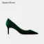 Chic / Beautiful Dark Green Suede Evening Party Pumps 2026 Leather 10 cm Stiletto Heels Pointed Toe High Heels