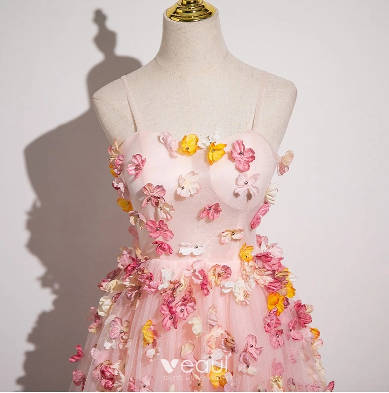floral homecoming dresses 2025 Red Floral Homecoming Dresses Off the Shoulder Graduation Dress BJ054 –  Viniodress main image 1