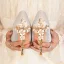 Fashion Sky Blue Wedding Shoes 2022 Rhinestone Sequins Metal Flower 10 cm Stiletto Heels Pointed Toe Wedding Shoes High Heels