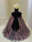 Élégant Noire Impression Robe De Bal 2025 Robe Boule Bustier Sans Manches Dos Nu Noeud Train De Balayage Promo Robe De Ceremonie