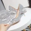 Glitzernden Sexy Silber Kristall Pailletten Brautschuhe 2024 9 cm Stilettos Spitzschuh Hochzeit Pumps Hochhackige