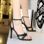 Sexy Noire Soirée Été Sandales Femme 2023 Bride Cheville 11 cm Talons Aiguilles Peep Toes / Bout Ouvert Sandales Talons Hauts