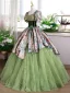 Elegante Salbeigrün Ballkleid Ballkleider 2025 Eckiger Ausschnitt Geschwollenes Kurze Ärmel Rückenfreies Lange Ball Festliche Kleider