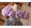 Sparkly Multi-Colors Sequins Lavender Birthday Flower Girl Dresses 2025 Ball Gown Ruffle Off-The-Shoulder Short Sleeve Backless Floor-Length / Long