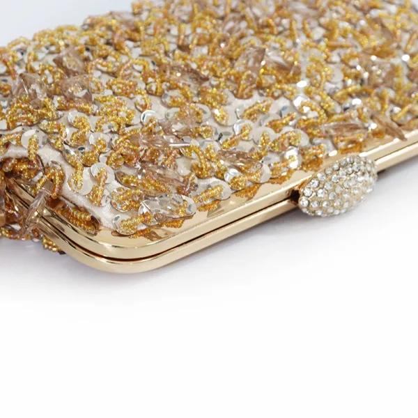 Bling Bling Gold Beading Sequins Prom Clutch Bags 2024