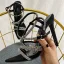 Sexy Noire Soirée Faux Diamant Sandales Femme 2022 Bride Cheville 11 cm Talons Aiguilles À Bout Pointu Sandales Talons Hauts
